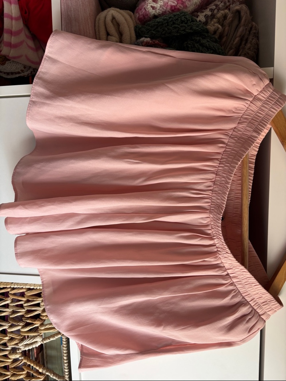 BCBGMaxAzria Light Blush Gathered Waist shorts